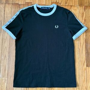 Fred Perry Women’s Taped Ringer T-Shirt Black White US 4/UK 8